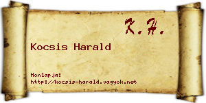 Kocsis Harald névjegykártya